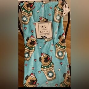 Pickle & Dot PUG FLEECE BLANKET PUGGACINO